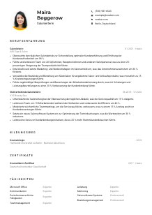 Lebenslauf-Muster für Salonleiter*in