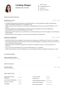 Lebenslauf-Muster für Rezeptionist*in im Salon
