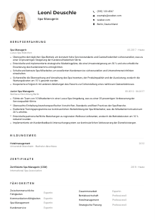 Lebenslauf-Muster für Spa-Manager*in