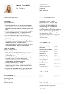 Lebenslauf-Vorlage für Spa-Manager*in #1