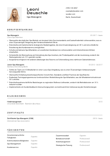 Lebenslauf-Vorlage für Spa-Manager*in #2