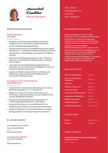 Lebenslauf-Vorlage für Wellness-Manager*in #3