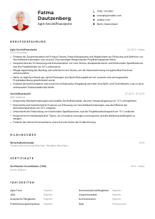 Lebenslauf-Muster für Agile*r Geschäftsanalyst*in