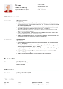 Lebenslauf-Vorlage für Agile*r Geschäftsanalyst*in #1