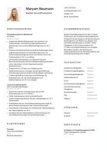 Lebenslauf-Vorlage für Banken-Geschäftsanalyst*in #1