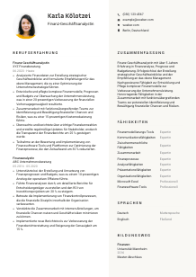 Lebenslauf-Vorlage für Finanz-Geschäftsanalyst*in #2