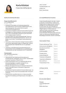 Lebenslauf-Vorlage für Finanz-Geschäftsanalyst*in #1