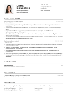 Lebenslauf-Vorlage für Gesundheitswesen-Geschäftsanalyst*in #2