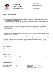 Lebenslauf-Muster für IT-Geschäftsanalyst*in