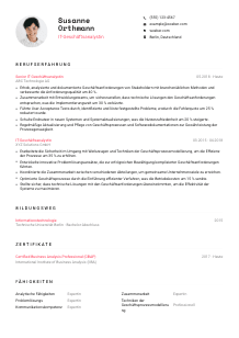 Lebenslauf-Vorlage für IT-Geschäftsanalyst*in #1