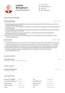 Lebenslauf-Muster für RPA-Geschäftsanalyst*in