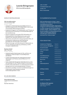 Lebenslauf-Vorlage für RPA-Geschäftsanalyst*in #2