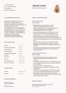 Lebenslauf-Vorlage für SAP-Geschäftsanalyst*in #3