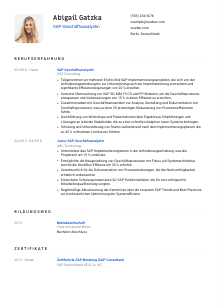 Lebenslauf-Vorlage für SAP-Geschäftsanalyst*in #1