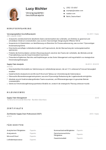 Lebenslauf-Muster für Versorgungsketten-Geschäftsanalyst*in