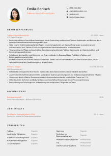 Lebenslauf-Vorlage für Tableau-Geschäftsanalyst*in #3
