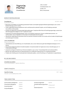 Lebenslauf-Vorlage für Umweltberater*in #2
