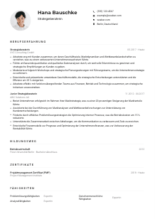 Lebenslauf-Muster für Strategieberater*in