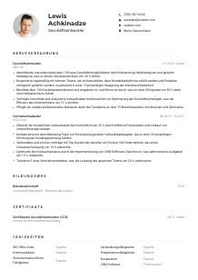 Lebenslauf-Muster für Geschäftsentwickler*in
