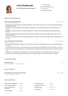 Lebenslauf-Muster für Geschäftsentwicklungsexpert*in