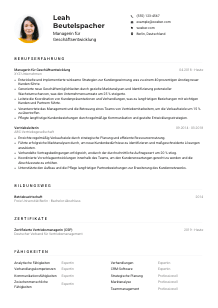 Lebenslauf-Muster für Manager*in für Geschäftsentwicklung