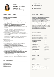 Lebenslauf-Vorlage für Manager*in für Geschäftsentwicklung #2