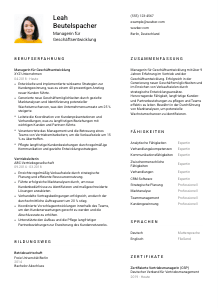 Lebenslauf-Vorlage für Manager*in für Geschäftsentwicklung #1
