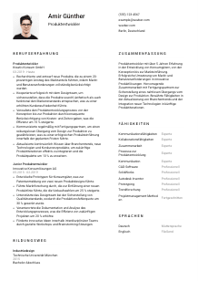 Lebenslauf-Vorlage für Produktentwickler*in #1