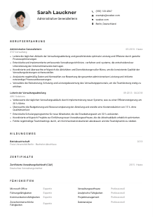 Lebenslauf-Muster für Administrative*r Generalleiter*in