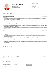 Lebenslauf-Muster für Leiter*in einer Geschäftseinheit