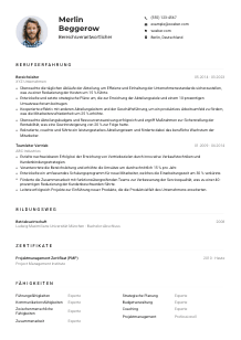 Lebenslauf-Muster für Bereichsverantwortliche*r