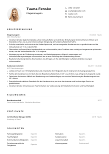 Lebenslauf-Muster für Etagemanager*in