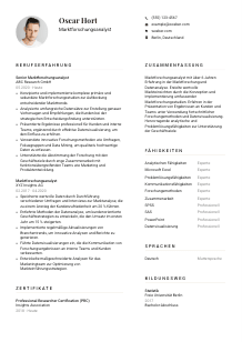 Lebenslauf-Vorlage für Marktforschungsanalyst*in #1