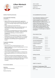 Lebenslauf-Vorlage für Account-Manager*in Marketing #2