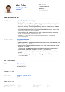 Lebenslauf-Vorlage für Marketing-Operations-Manager*in #1