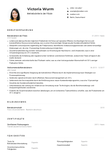 Lebenslauf-Muster für Betriebsleiter*in der Filiale