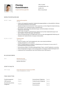 Lebenslauf-Vorlage für Implementierungsleiter*in #1
