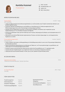 Lebenslauf-Vorlage für Prozessleiter*in #3