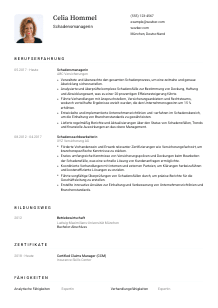 Lebenslauf-Vorlage für Schadensmanager*in #1