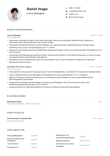 Lebenslauf-Muster für Casino-Manager*in