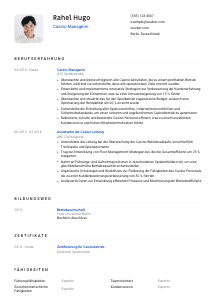 Lebenslauf-Vorlage für Casino-Manager*in #1