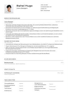 Lebenslauf-Vorlage für Casino-Manager*in #2