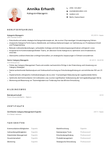 Lebenslauf-Muster für Kategorie-Manager*in