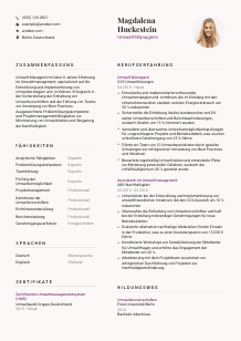 Lebenslauf-Vorlage für Umwelt-Manager*in #3