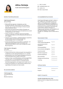 Lebenslauf-Vorlage für Hotel General-Manager*in #2