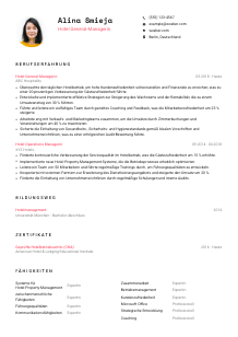 Lebenslauf-Vorlage für Hotel General-Manager*in #1