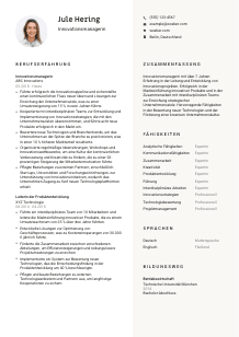 Lebenslauf-Vorlage für Innovationsmanager*in #2
