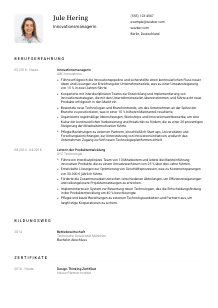 Lebenslauf-Vorlage für Innovationsmanager*in #1