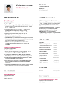 Lebenslauf-Vorlage für Bibliotheksmanager*in #2