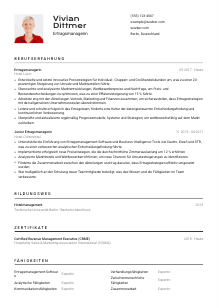 Lebenslauf-Vorlage für Ertragsmanager*in #2